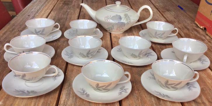 BAREUTHER 10 DELIG THEESERVIES, Antiek en Kunst, Antiek | Servies compleet, Ophalen of Verzenden
