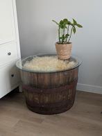 Wijnvat Tafel - Nachtkastje, Salontafel, Bijzettafel, Gebruikt, Rond, 55 tot 75 cm, Rustiek, vintage, authentiek