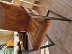 Industriële eetkamerstoelen 4x, Ophalen, Gebruikt, Bruin, Metaal