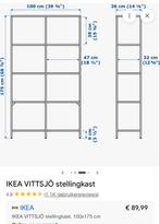 VITTSJÖ Stellingkast met Glas/wit  - 100x175 cm, Met plank(en), Gebruikt, 100 tot 150 cm, Ophalen of Verzenden