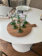 Groene glazen set van 6, Ophalen, Glas of Glazen, Overige stijlen, Glas