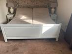 Bed 180x200, elektrische lattenbodems, nachtkastjes, Ophalen, Wit, Tweepersoons, 180 cm