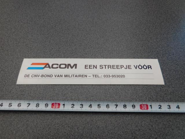 sticker Leger ACOM een streepje vóór  CNV Bond *, Verzamelen, Stickers, Zo goed als nieuw, Ophalen