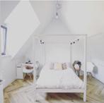 Supertof hemelbed voor kind of volwassene, Huis en Inrichting, Slaapkamer | Bedden, Ophalen, Wit, Scandinavisch, 140 cm