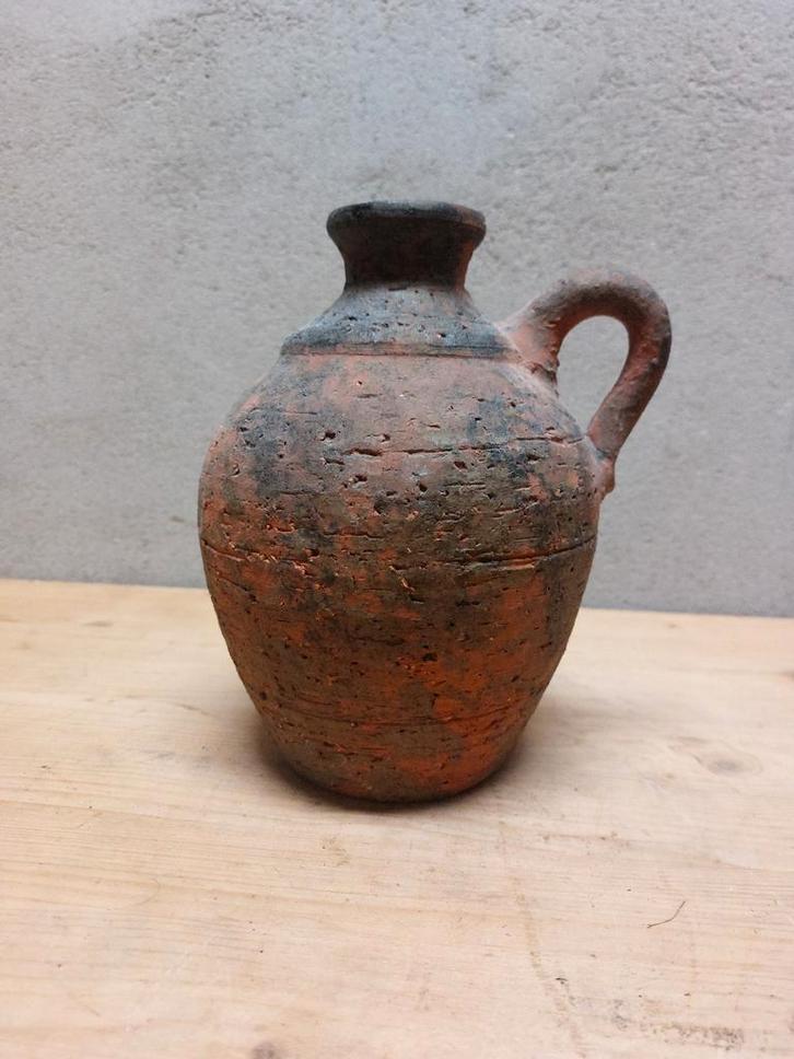 Handgemaakte terracotta kruik – 20 cm – rustiek aardewerk, Antiek en Kunst, Antiek | Keramiek en Aardewerk, Ophalen of Verzenden