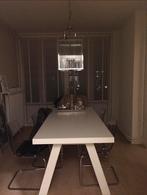 Eettafel hout wit, Ophalen, Rechthoekig, 200 cm of meer, 50 tot 100 cm
