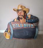Groot vintage oud reclamebord 3D cowboy Cold Beer, Ophalen, Gebruikt