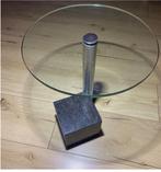 SIDE TABLE BY HANK KWINT bijzettafel, Huis en Inrichting, Gebruikt, Rond, Ophalen of Verzenden, Glas