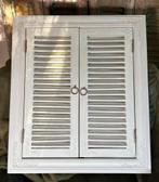 Brocante spiegel met luikjes en ornamentjes, Ophalen, Gebruikt, Minder dan 100 cm, Rechthoekig