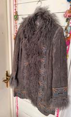 Afghaanse Penny Lane suède hippie jas geborduurd M nieuw, Maat 38/40 (M), Nieuw, Ophalen of Verzenden, Grijs