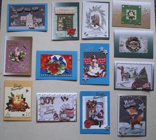 Set 25x zelfgemaakte kerstkaarten / wenskaarten kerst (e), Hobby en Vrije tijd, Kaarten | Zelfgemaakt, Nieuw, Kerst, Verzenden