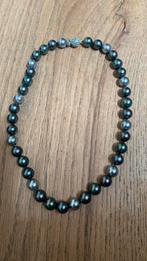 Parelketting grijs/groen. Met oorbellen, Ophalen of Verzenden, Zo goed als nieuw, Grijs, Overige materialen