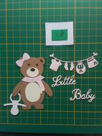 L3 Stansjes bruine beer met baby roze waslijntje en tekst, Hobby en Vrije tijd, Ophalen of Verzenden, Nieuw, Kind, Overige typen
