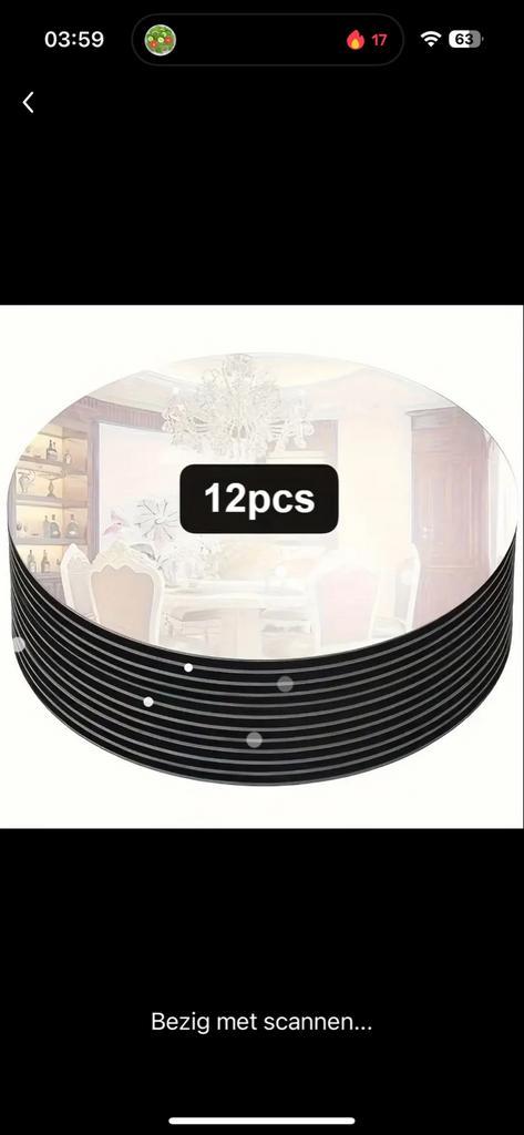 12x Ronde Spiegelplaat 20cm Tafeldecoratie, Huis en Inrichting, Woonaccessoires | Spiegels, Nieuw, Rond, Ophalen of Verzenden
