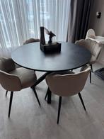 Ronde eettafel zwart. Plaat zit los!, Ophalen, Gebruikt, Rond, Vier personen