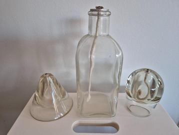 Olielamp van glas inclusief lont (3 stuks) beschikbaar voor biedingen