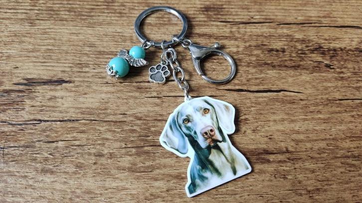 Tas/Sleutelhanger Weimaraner groot met beschermengeltje, Dieren en Toebehoren, Honden-accessoires, Nieuw, Verzenden