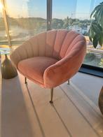 Velvet roze fauteuil, Ophalen, Zo goed als nieuw, Minder dan 75 cm, 50 tot 75 cm