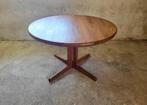 Grote vintage ovale verlengbare eettafel in teak  Glostrup, Huis en Inrichting, Tafels | Eettafels, Ophalen, Gebruikt, Teakhout