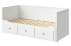 IKEA Hemnes bedbank 80x200 wit - 3 lades, Ophalen, Gebruikt, Eenpersoons, Wit