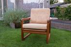 2 stuks Mid century Deense fauteuils/stoelen van EMC Mobler, Huis en Inrichting, Fauteuils, Ophalen, Hout, 75 tot 100 cm, Deens, mid century, vintage, retro, teak, EMC mobler,
