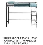 Hoogslaper Mats antraciet Leen Bakker, Ophalen, Gebruikt, Eenpersoons, 90 cm