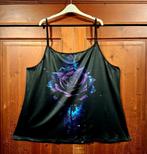 stoere gothic top roos blauw paars 48/50, Kleding | Dames, Grote Maten, Ophalen of Verzenden, Nieuw, Blauw, Shirt of Top