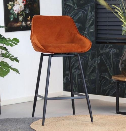 ⚠️LET OP⚠️Industriële Barkrukken Luna Ribstof, Huis en Inrichting, Barkrukken, Nieuw, 60 tot 90 cm, Hout, Kunststof, Leer, Metaal