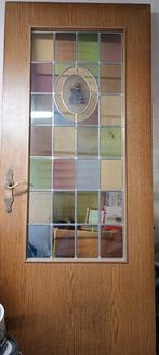 te koop, prachtige glas in lood deur., Doe-het-zelf en Verbouw, Ophalen, Gebruikt, Minder dan 80 cm, Glas in lood