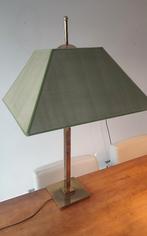 Vintage tafellamp De Knudt met groene kap, Gebruikt, Vintage, Ophalen of Verzenden, Metaal