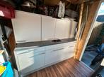 Keukenblok met kraan en bovenkasten - Wit, Gebruikt, Wit, Enkelwandige keuken, Ophalen of Verzenden