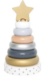 Houten stapeltoren goud/zilver JaBaDaBaDo, Ophalen of Verzenden, Nieuw, Kraamcadeau