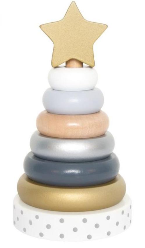 Houten stapeltoren goud/zilver JaBaDaBaDo, Kinderen en Baby's, Kraamcadeaus en Geboorteborden, Nieuw, Kraamcadeau, Ophalen of Verzenden