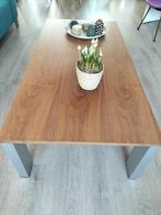 salontafel noten / aluminium Italiaans design, Ophalen, Gebruikt, 100 tot 150 cm, Modern Strak