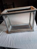 Goede brocante houten  met glazen sier bak 41x20x30 h, Ophalen of Verzenden