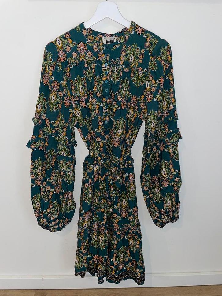 JAASE dames boho ibiza pof mouwen ruffle jurk mt XL, Kleding | Dames, Jurken, Zo goed als nieuw, Maat 46/48 (XL) of groter, Blauw