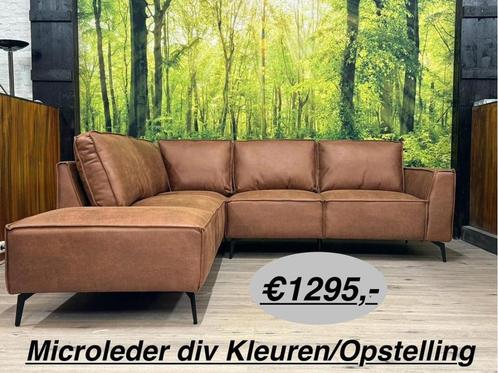 Hoekbank microleder div. kleuren/opstelling mogelijk, Huis en Inrichting, Banken | Complete zithoeken