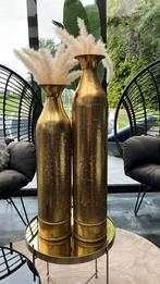 2 gouden hoge vazen, Huis en Inrichting, Woonaccessoires | Vazen, Ophalen, Overige materialen, Overige kleuren, Zo goed als nieuw