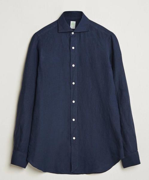Finamore linnen shirt. Maat 41-16. Nieuw!, Kleding | Heren, Overhemden, Nieuw, Halswijdte 41/42 (L), Blauw, Verzenden