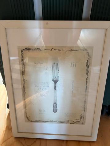 Print met Mes en Vork - 43x33 cm beschikbaar voor biedingen