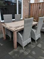 Tuinset Kees Smit - Intenso Fabrizi stoelen en Rough S tafel, Ophalen, 4 zitplaatsen, Gebruikt, Hardhout