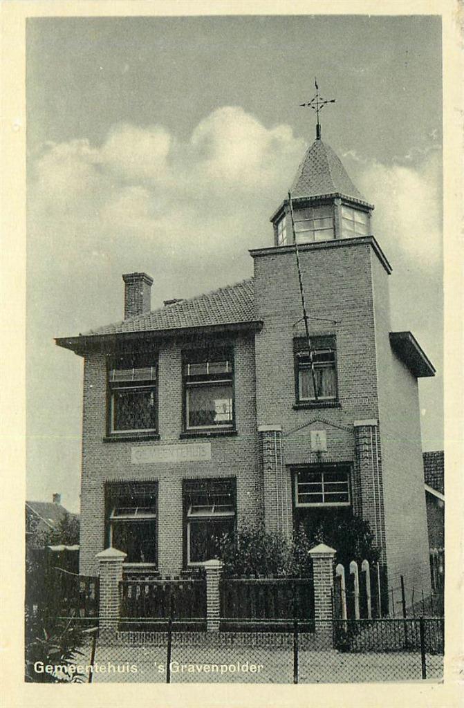 701335037 s Gravenpolder Gemeentehuis, Verzamelen, Ansichtkaarten | Nederland, Zeeland, Voor 1920, Verzenden