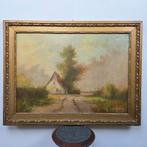 J. De Jong - Hollands Landschap met Boerderij, Antiek en Kunst, Kunst | Schilderijen | Klassiek, Ophalen of Verzenden