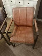 6 leren eetkamerstoelen, Huis en Inrichting, Stoelen, Ophalen, Gebruikt, Bruin, Leer