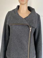 i47 MbyM mt XS/S=34/36 wollen jas winterjas wol grijs/zwart, Kleding | Dames, Jassen | Winter, Ophalen of Verzenden, Zo goed als nieuw