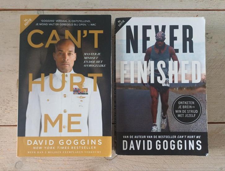 David Goggins bundel - Can't hurt me & Never Finished, Boeken, Biografieën, Zo goed als nieuw, Sport, Ophalen of Verzenden