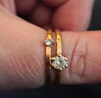 Mooie 14 karaats gouden 2in1 dames ring maat 19 zirkonia's, Sieraden, Tassen en Uiterlijk, Ringen, 19 tot 20, Ophalen of Verzenden