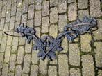 Oude gietijzeren planthanger wandhanger tuindecoratie zwart, Ophalen of Verzenden, Gebruikt