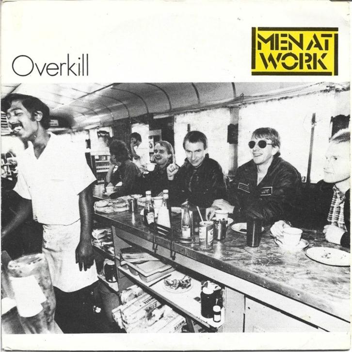Men at Work - Overkill uit 1983, Cd's en Dvd's, Vinyl Singles, Gebruikt, Single, Pop, 7 inch, Ophalen of Verzenden