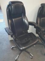 Zwarte leren bureaustoel Kab gamestoel, Huis en Inrichting, Ophalen, Gebruikt, Zwart